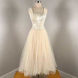 Vintage Masquerade Corset Tulle Dress – Youth 9/10 (Fits Adult XS)